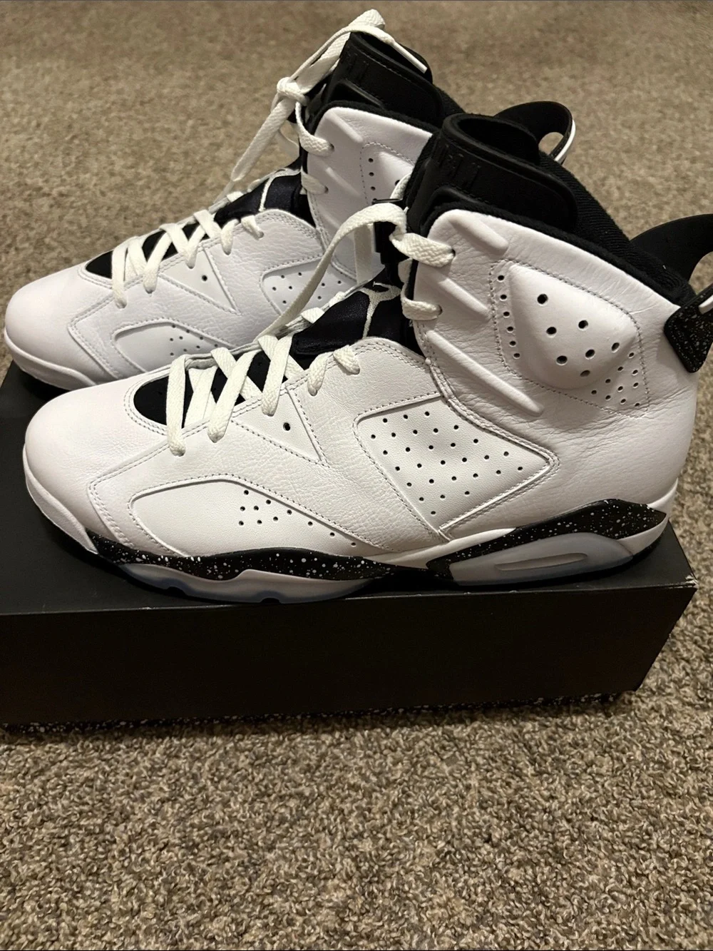 Jordan Retro High-Top Sneakers in White and Black